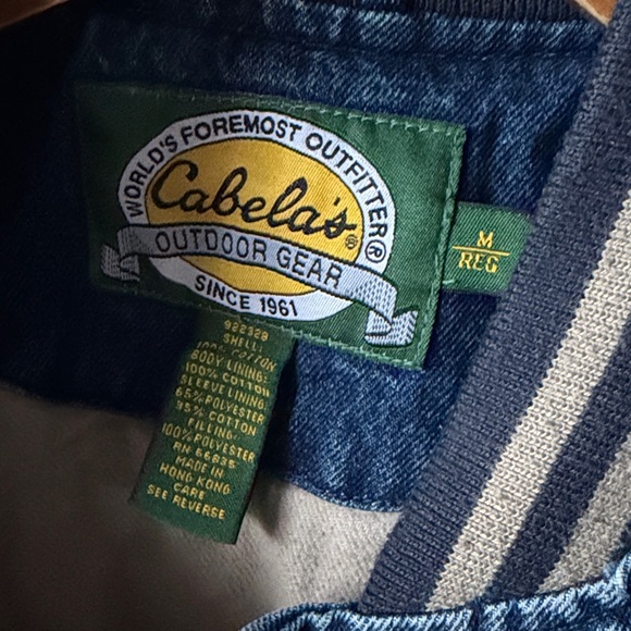 Vintage Y2K Cabelas Bomber Denim Jacket Size Medium - Picture 2 of 4